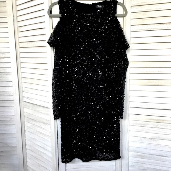 Parker Black Cold Shoulder Little Black Dress Sz 8 - Picture 16 of 16